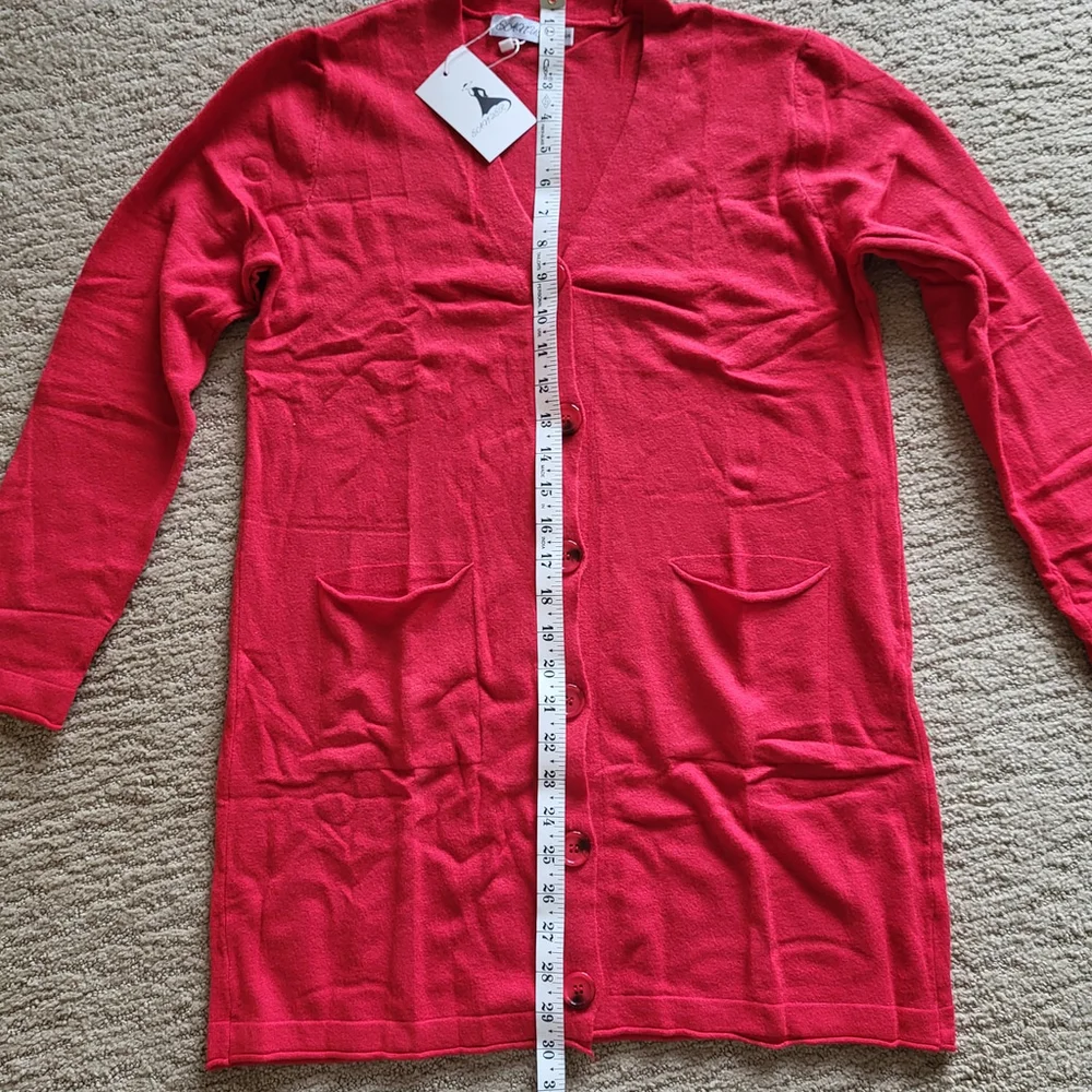 Women’s Eanuer Long Sleeve Button-Down Cardigan Sweater – Red – Size S – NWT - Picture 7 of 10